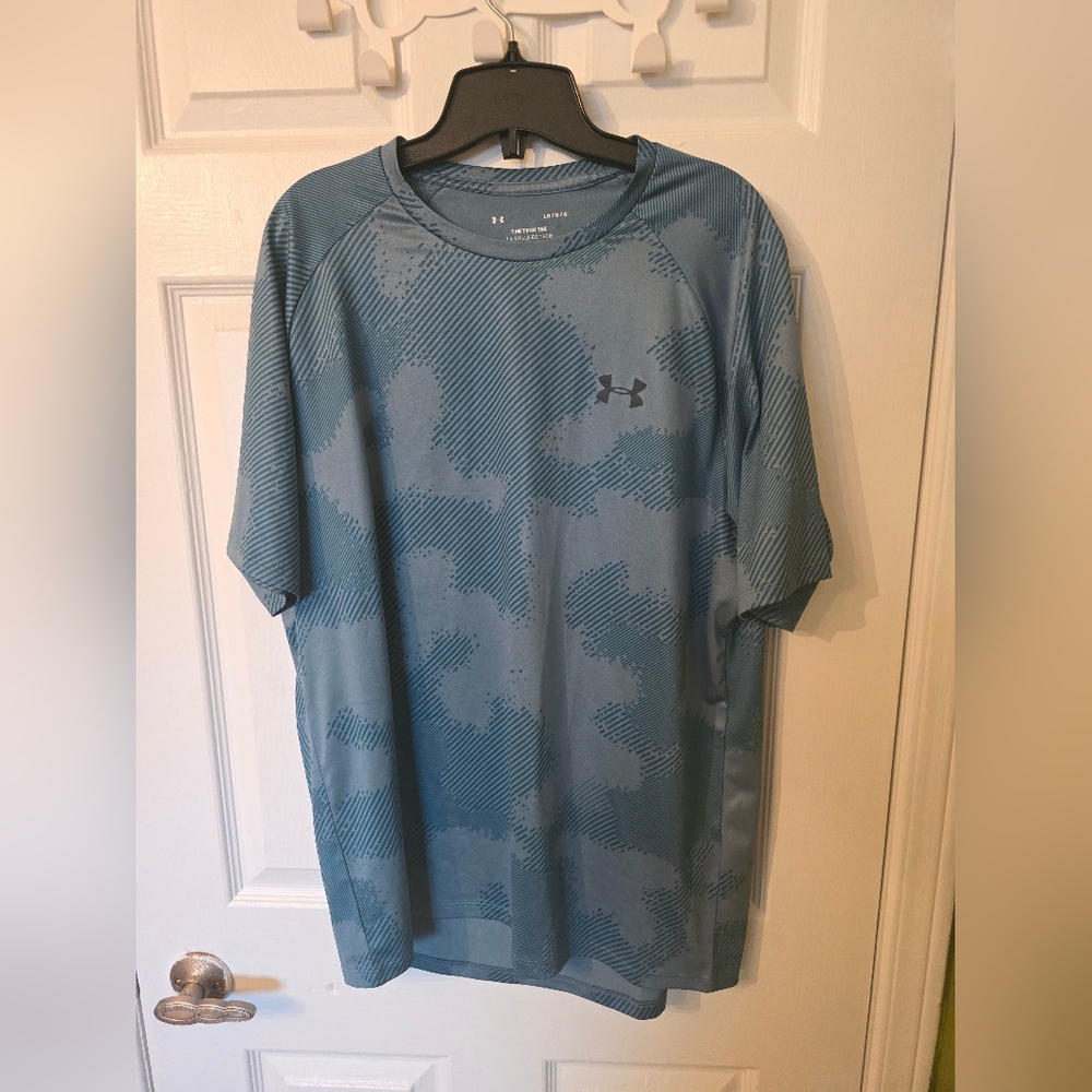 Under Armour Men’s Teal Blue Camouflage Short Sleeve Tech Tee Size L